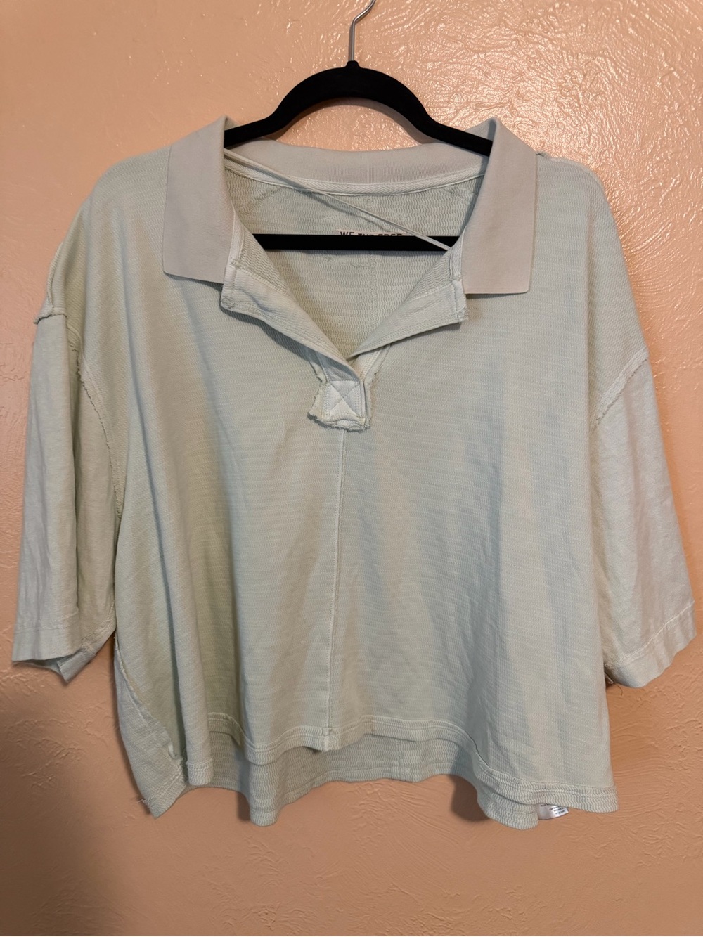 We The Free Relaxed Polo Top in Mint Green